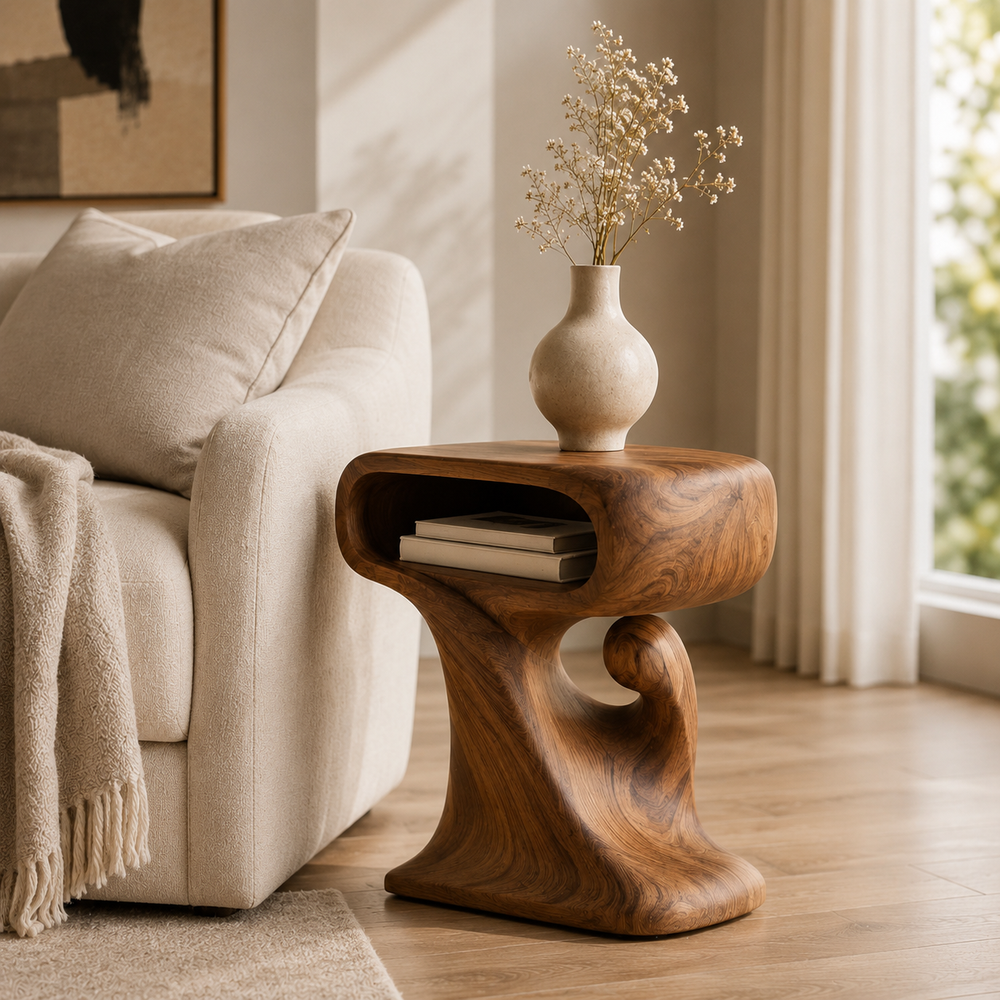 Mira Organic Wood Side Table - Design 062 - product image 02