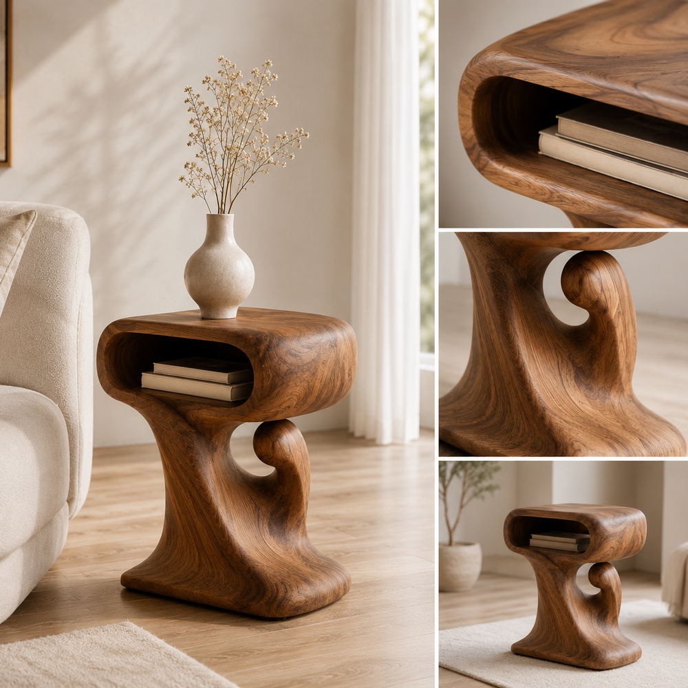 Mira Organic Wood Side Table - Design 062 - product image 09