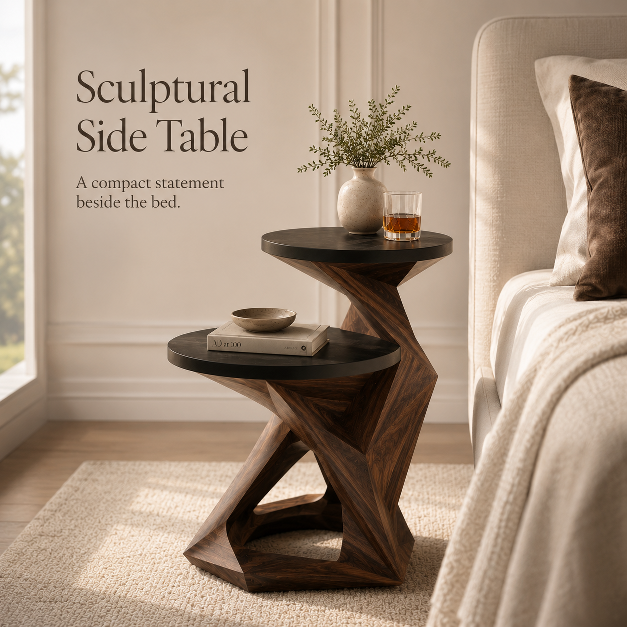 Mira Organic Wood Side Table - Design 067 - product image 02