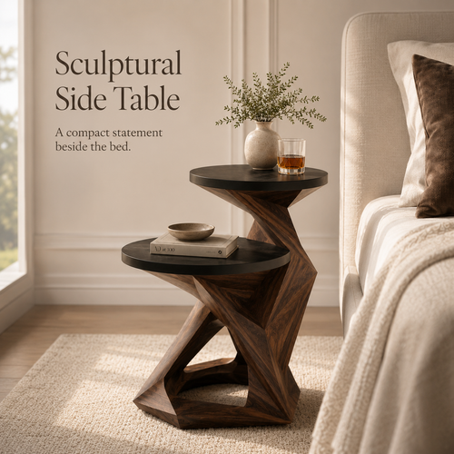 Mira Organic Wood Side Table - Design 067 - product image 02