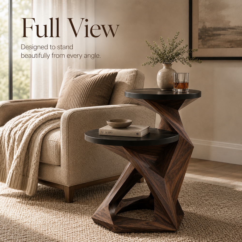 Mira Organic Wood Side Table - Design 067 - product image 03