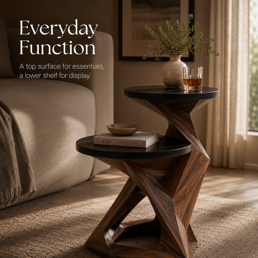 Mira Organic Wood Side Table - Design 067 - product image 05