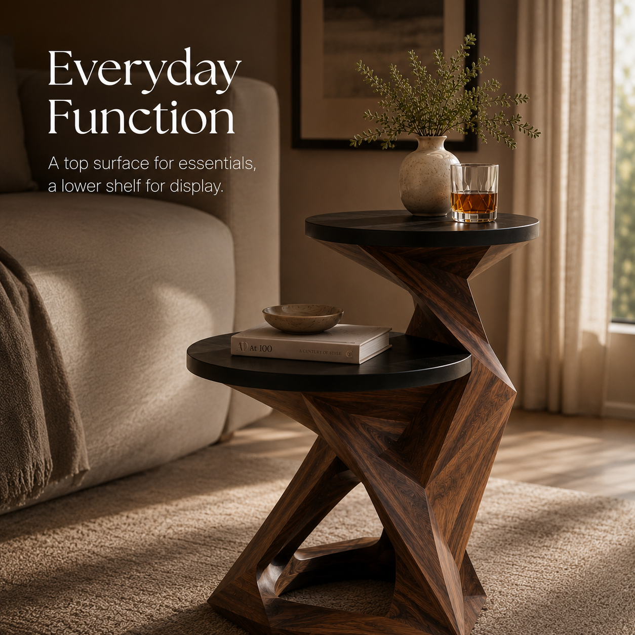 Mira Organic Wood Side Table - Design 067 - product image 05
