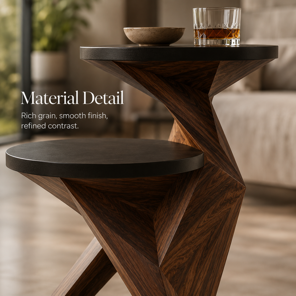 Mira Organic Wood Side Table - Design 067 - product image 06