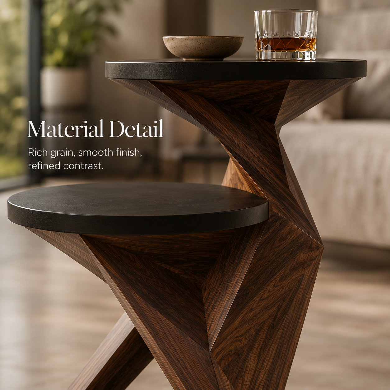 Mira Organic Wood Side Table - Design 067 - product image 06