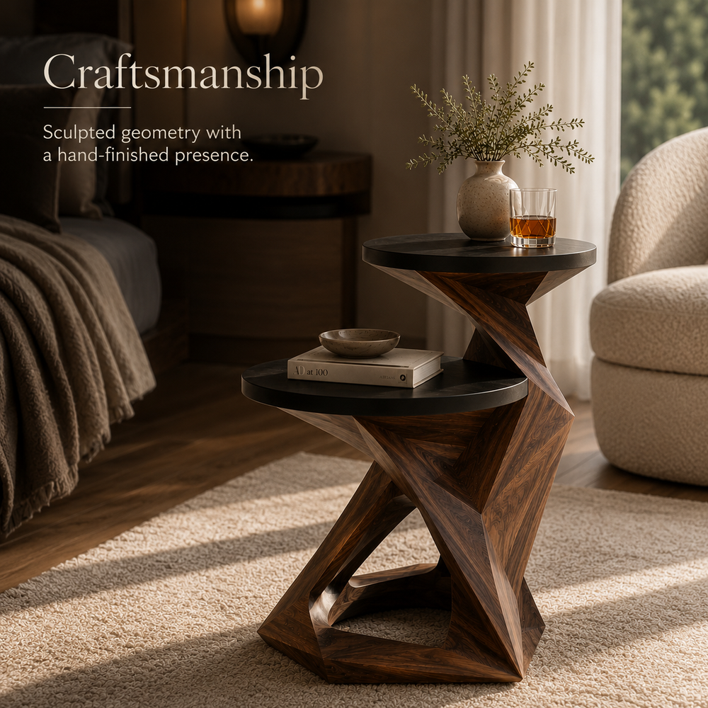 Mira Organic Wood Side Table - Design 067 - product image 07