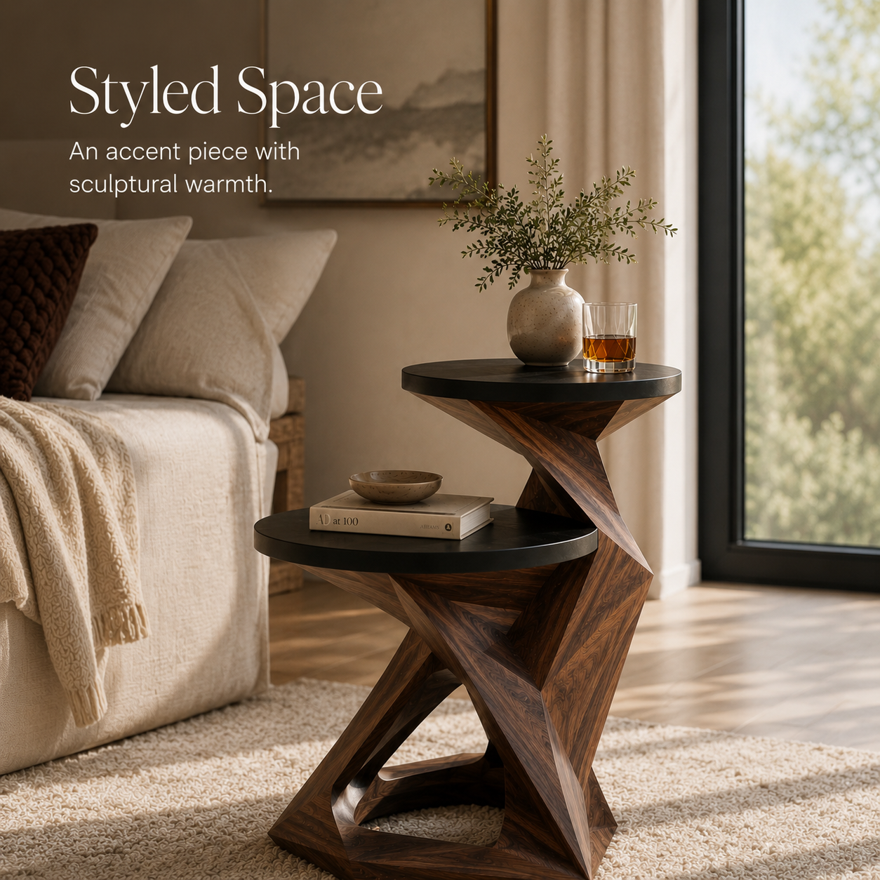 Mira Organic Wood Side Table - Design 067 - product image 08