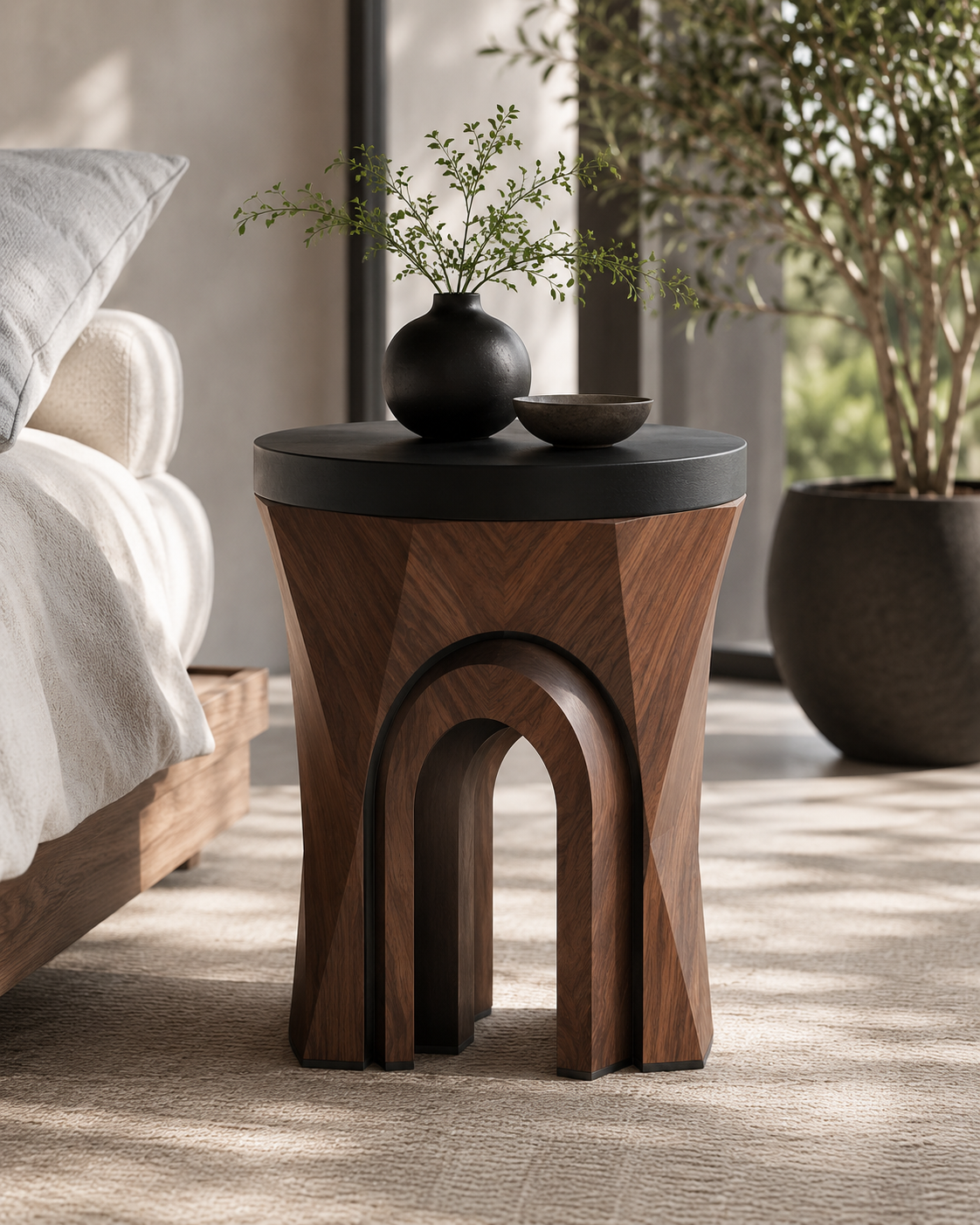 Liora Warm Wood Side Table - Design 073 - main view