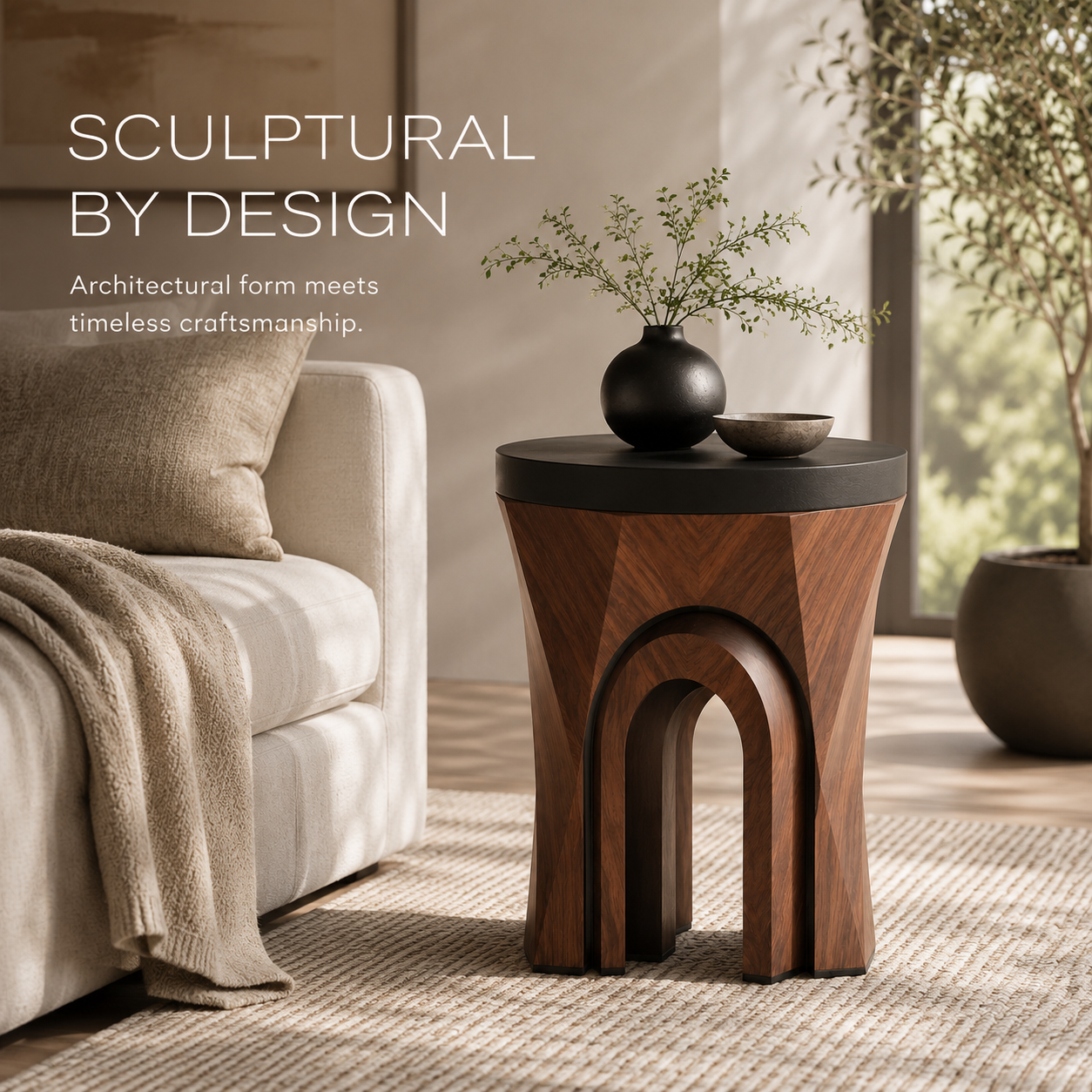 Liora Warm Wood Side Table - Design 073 - product image 02