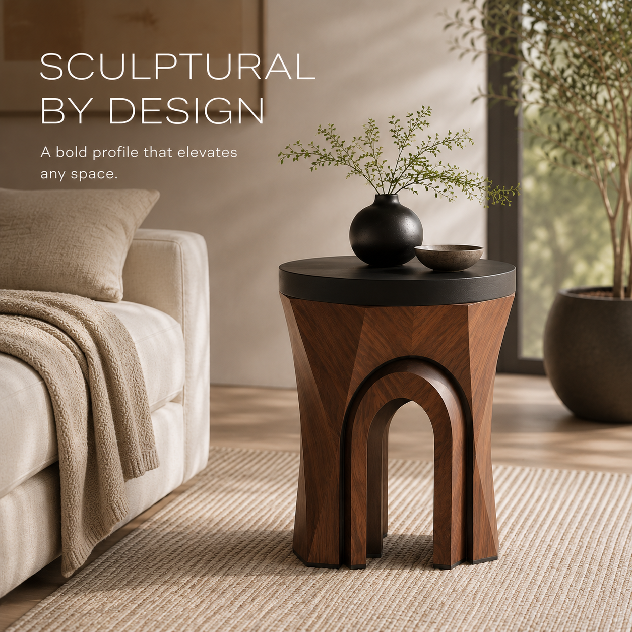 Liora Warm Wood Side Table - Design 073 - product image 03