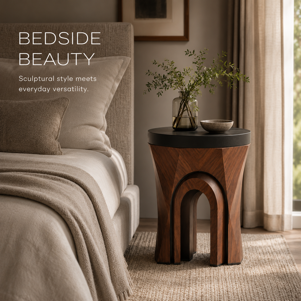 Liora Warm Wood Side Table - Design 073 - product image 04