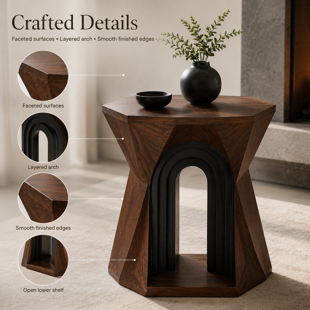 Arden Sculptural Side Table - Design 074 - product image 07