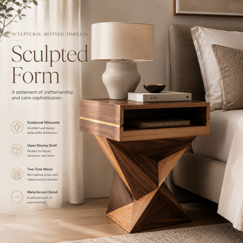 Mira Organic Wood Side Table - Design 075 - product image 02