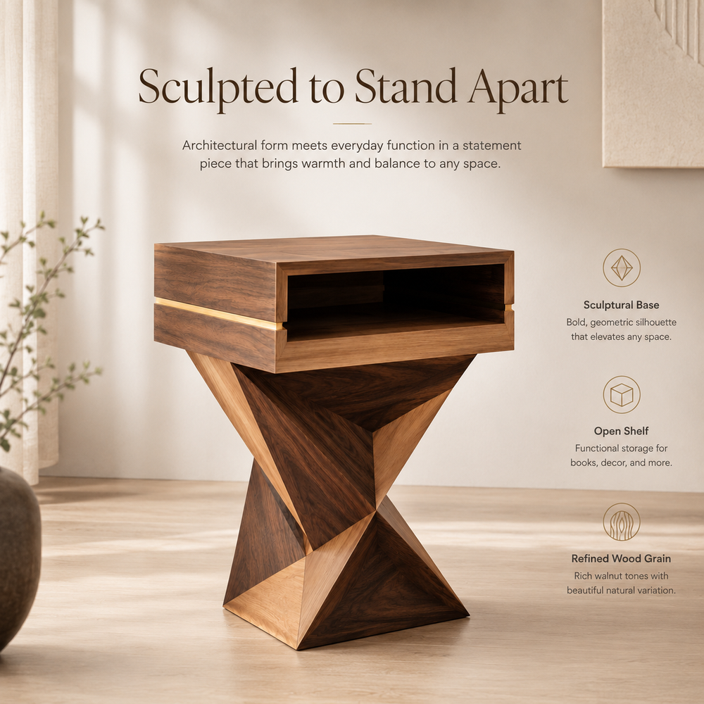 Mira Organic Wood Side Table - Design 075 - product image 03
