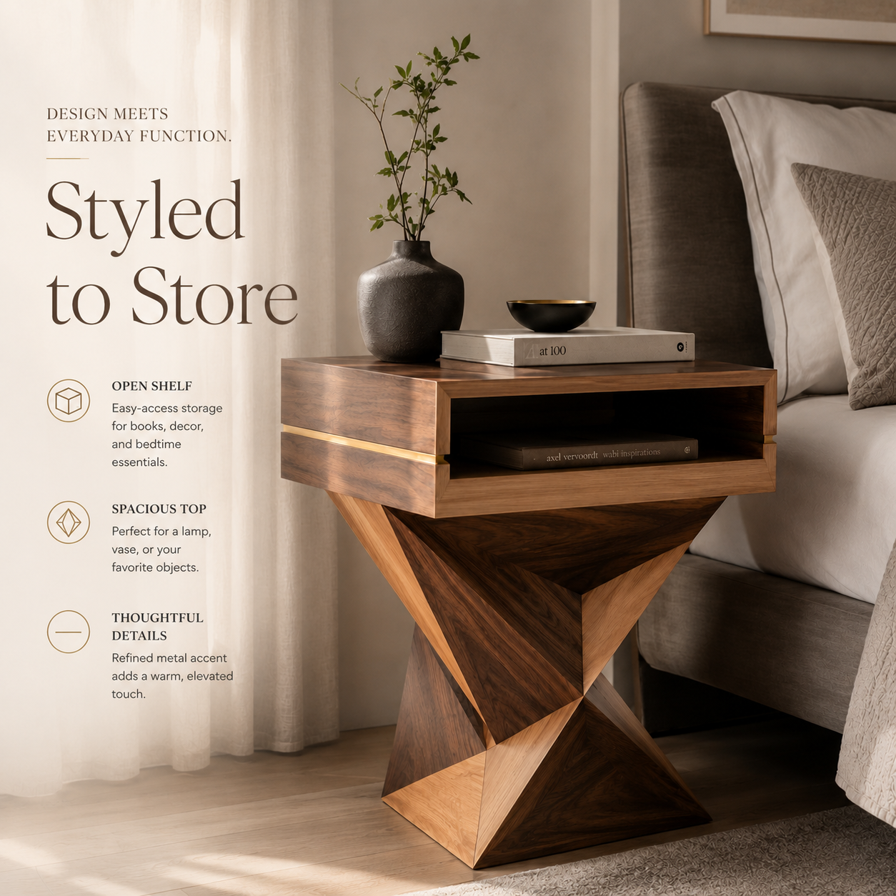 Mira Organic Wood Side Table - Design 075 - product image 09