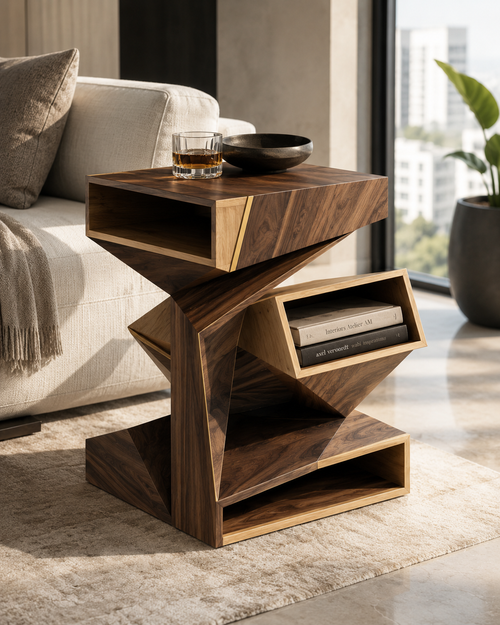 Soren Solid Wood Side Table - Design 077 - main view