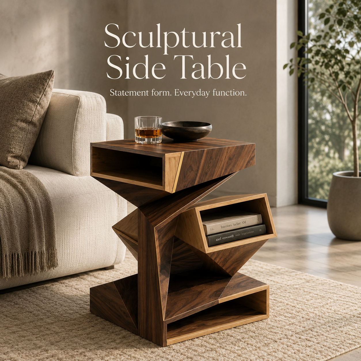 Soren Solid Wood Side Table - Design 077 - product image 02
