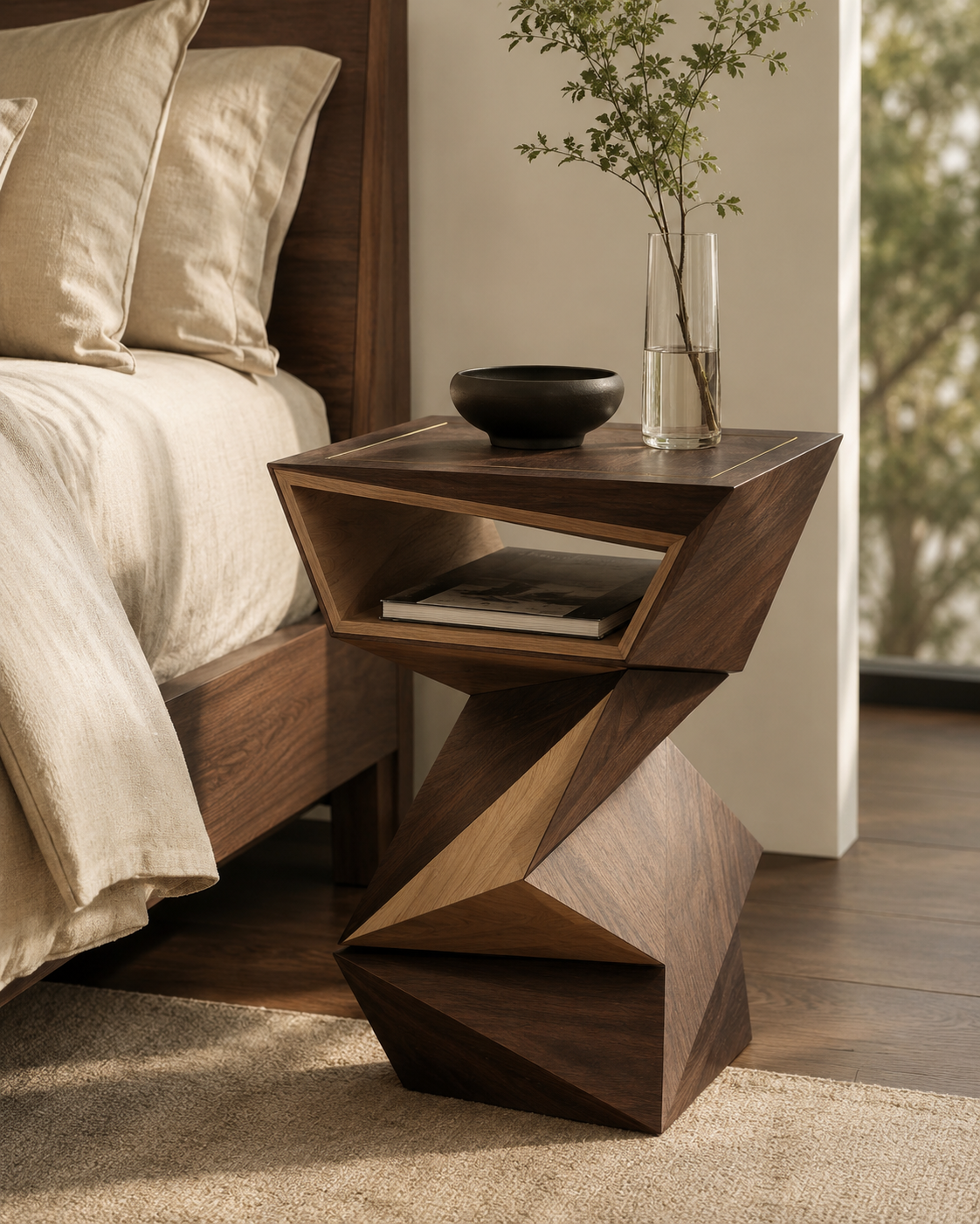 Liora Warm Wood Side Table - Design 081 - main view