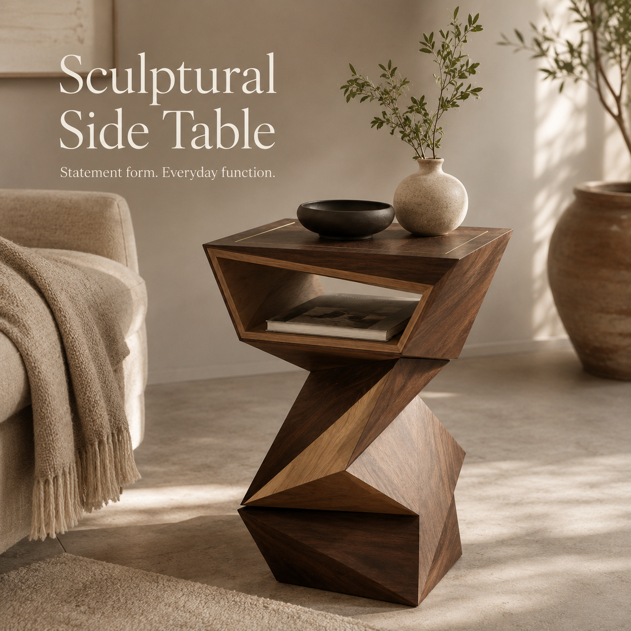 Liora Warm Wood Side Table - Design 081 - product image 02