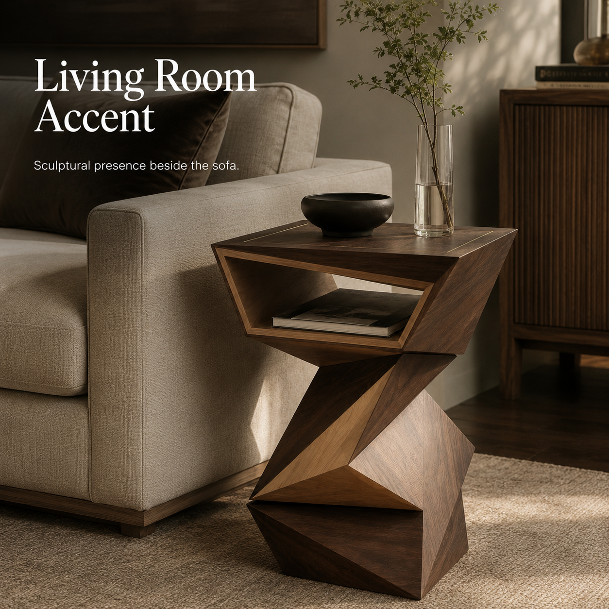 Liora Warm Wood Side Table - Design 081 - product image 03