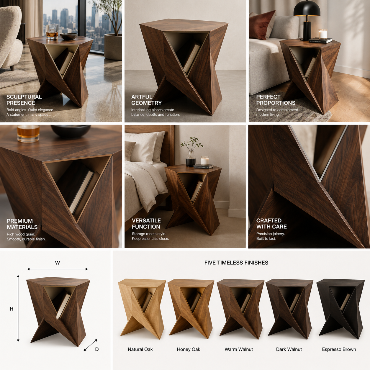 Arden Sculptural Side Table - Design 082 - main view