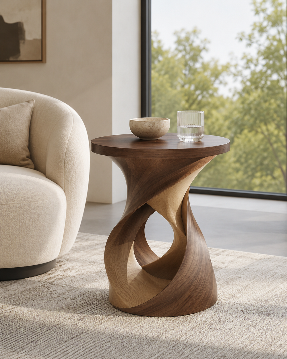 Mira Organic Wood Side Table - Design 083 - alternate PDP image 01