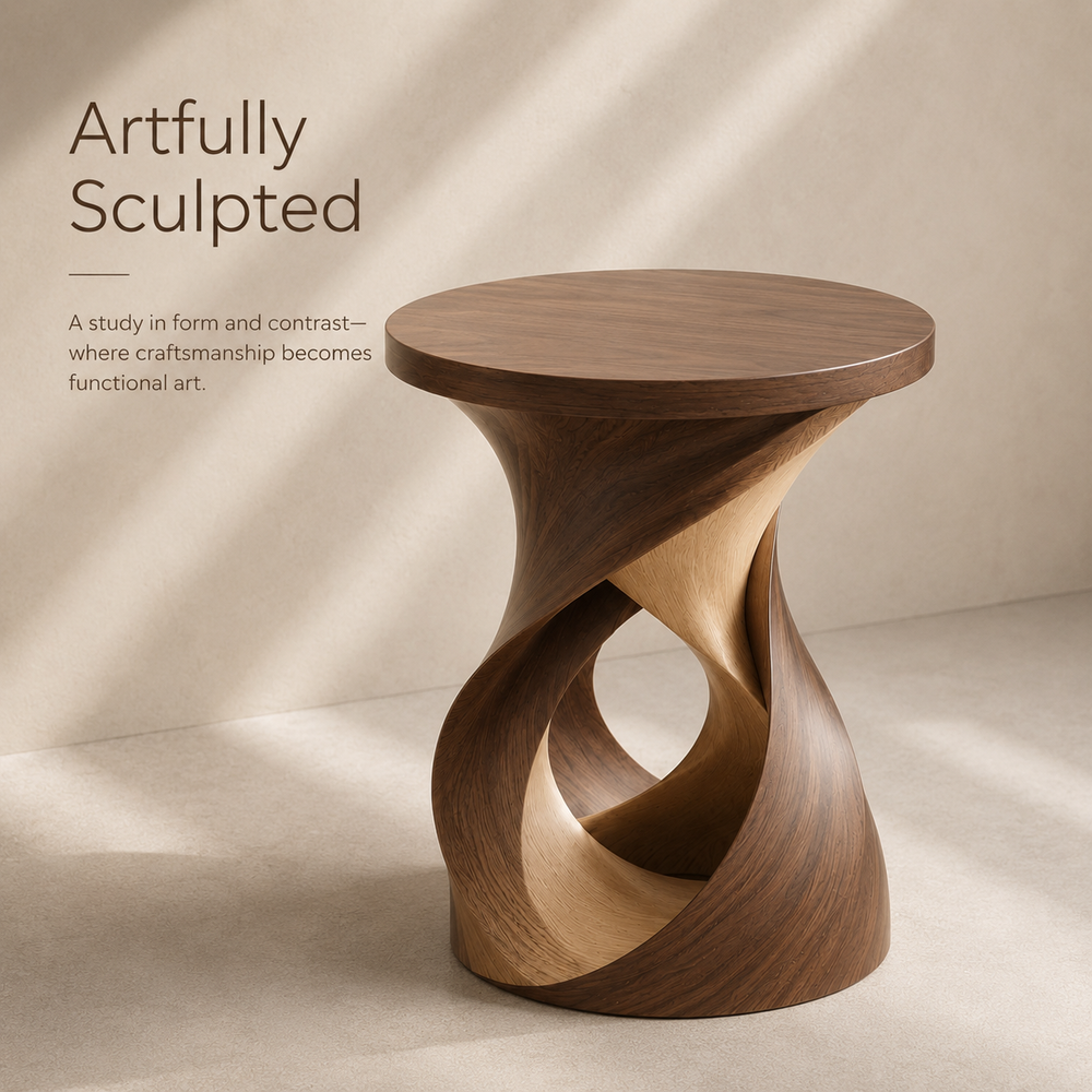 Mira Organic Wood Side Table - Design 083 - alternate PDP image 03
