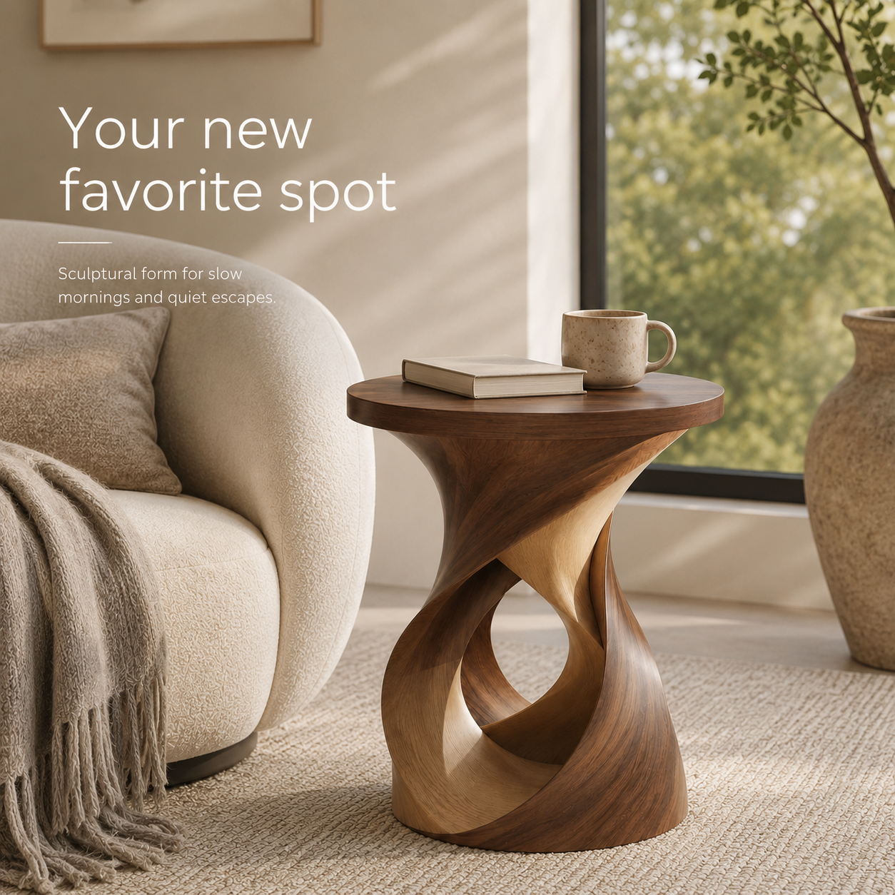 Mira Organic Wood Side Table - Design 083 - alternate PDP image 04