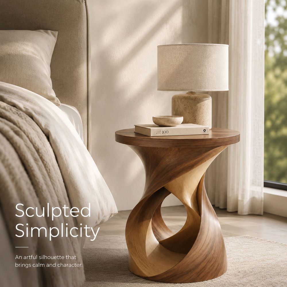 Mira Organic Wood Side Table - Design 083 - alternate PDP image 05