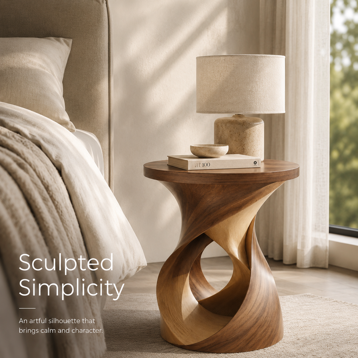 Mira Organic Wood Side Table - Design 083 - alternate PDP image 05