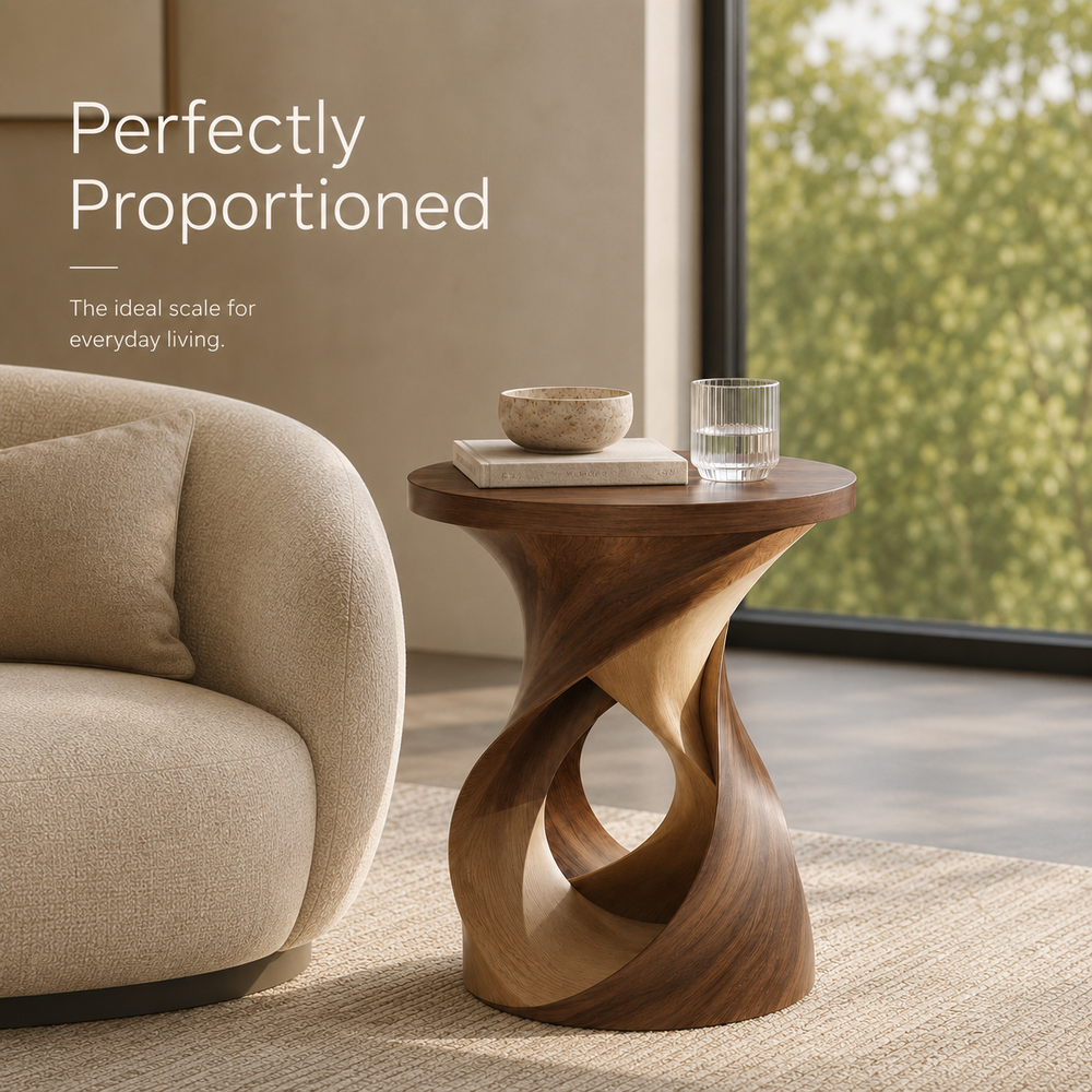 Mira Organic Wood Side Table - Design 083 - alternate PDP image 06
