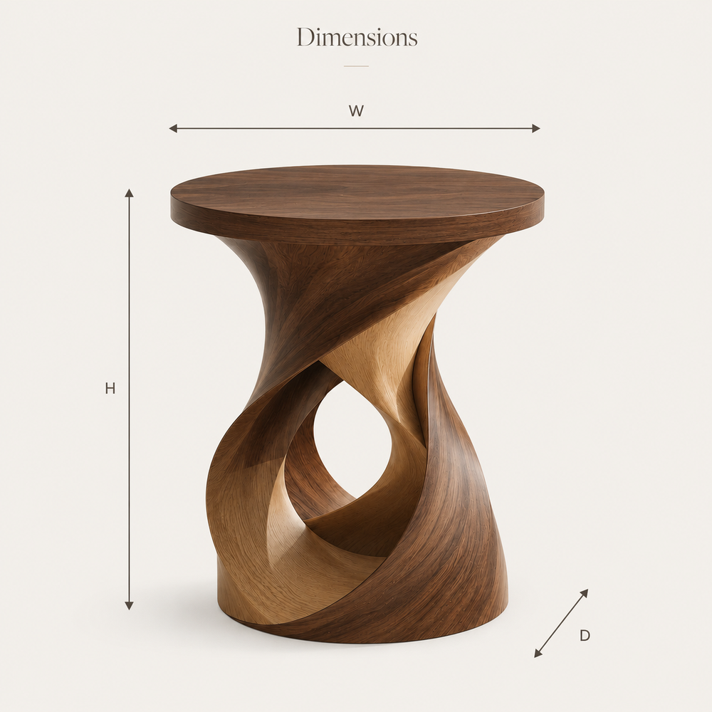 Mira Organic Wood Side Table - Design 083 - alternate PDP image 09