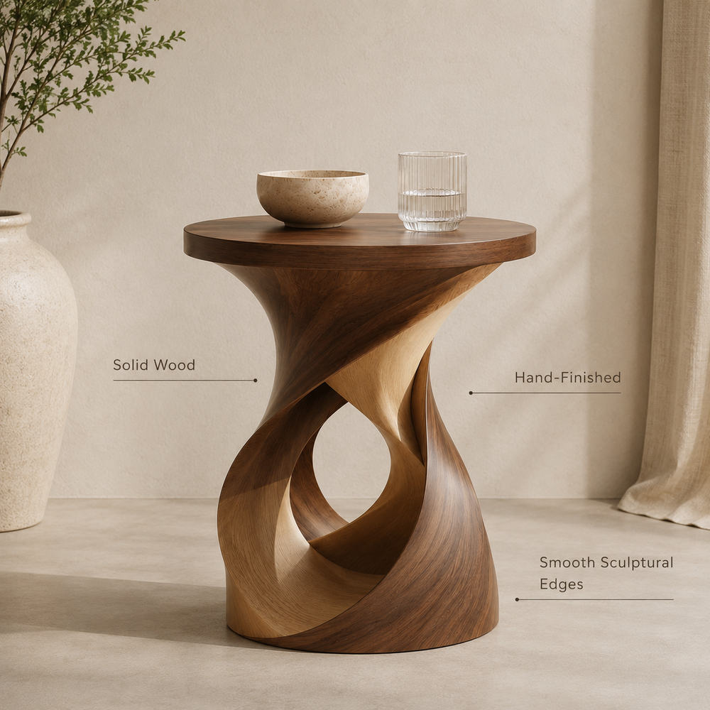 Mira Organic Wood Side Table - Design 083 - alternate PDP image 10