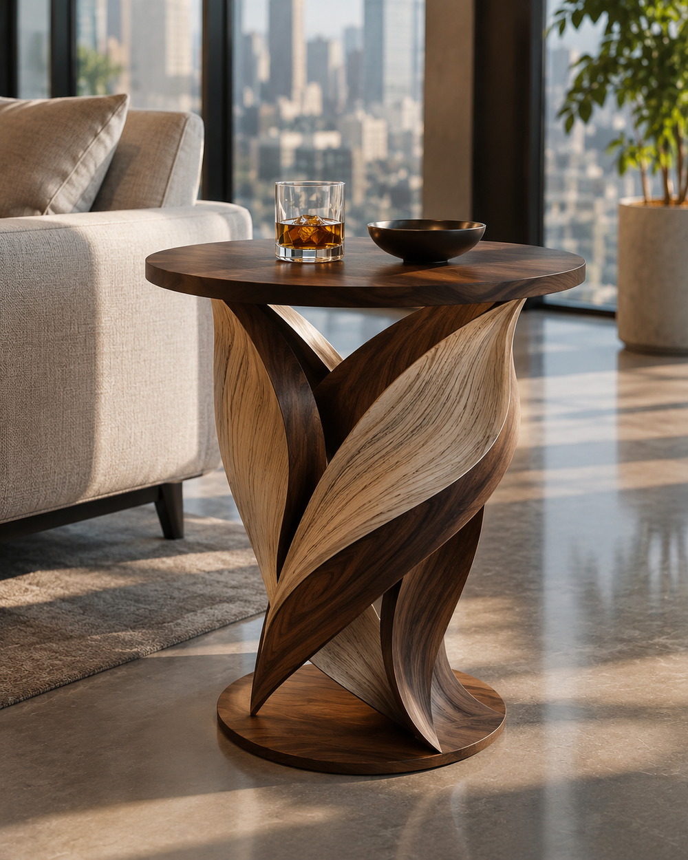 Mira Organic Wood Side Table - Design 083 - alternate PDP image 12