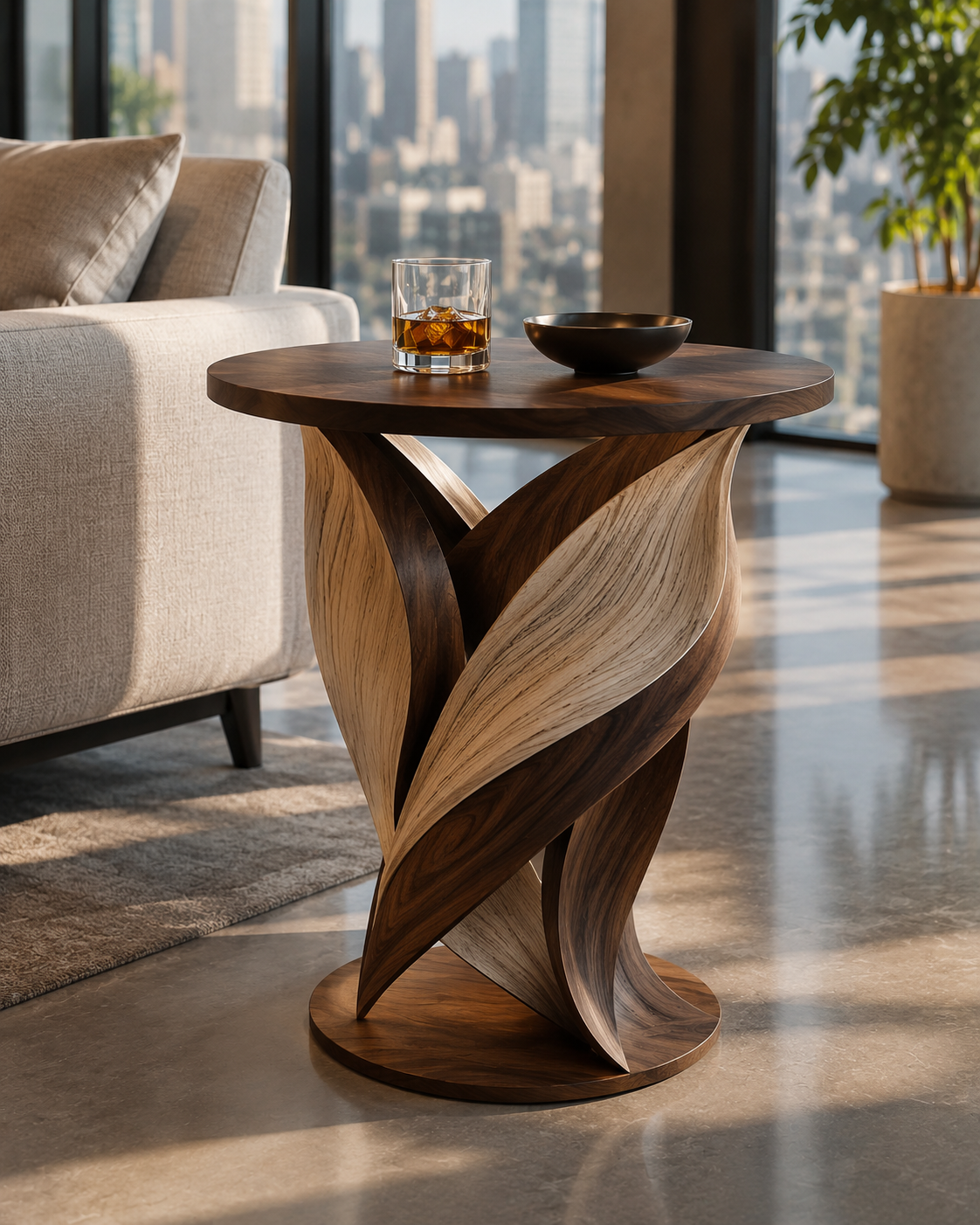 Mira Organic Wood Side Table - Design 083 - alternate PDP image 12