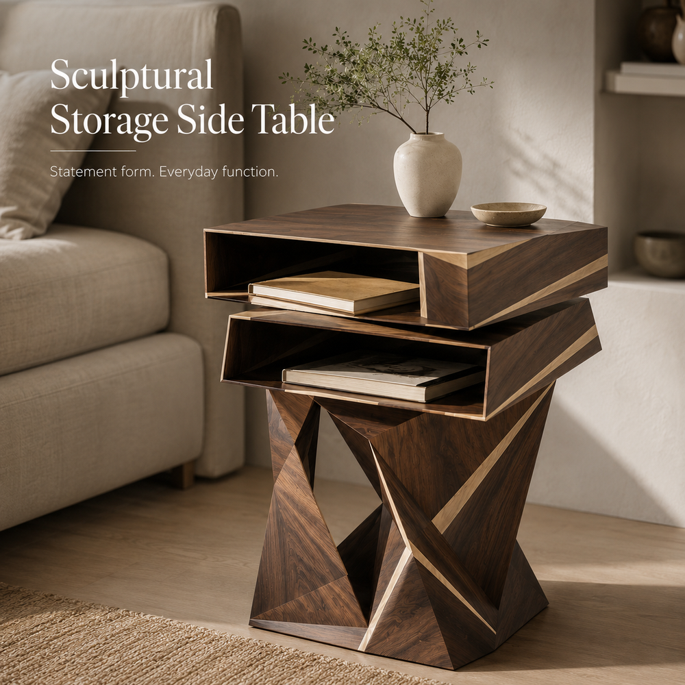 Mira Organic Wood Side Table - Design 083 - product image 02