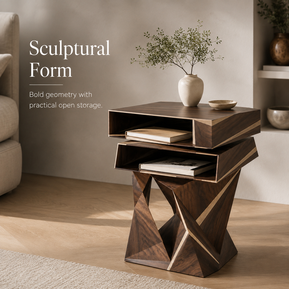 Mira Organic Wood Side Table - Design 083 - product image 03