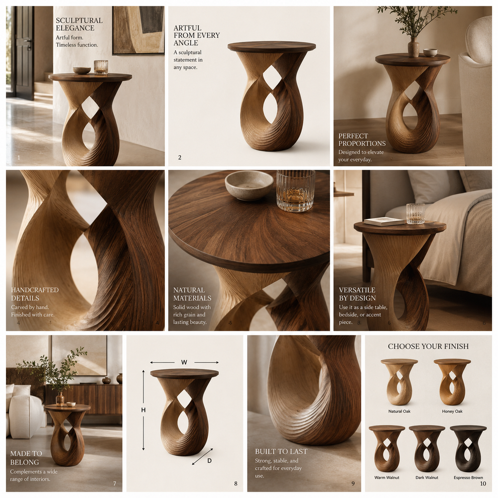 Calder Curved End Table - Design 084 - alternate PDP image 02