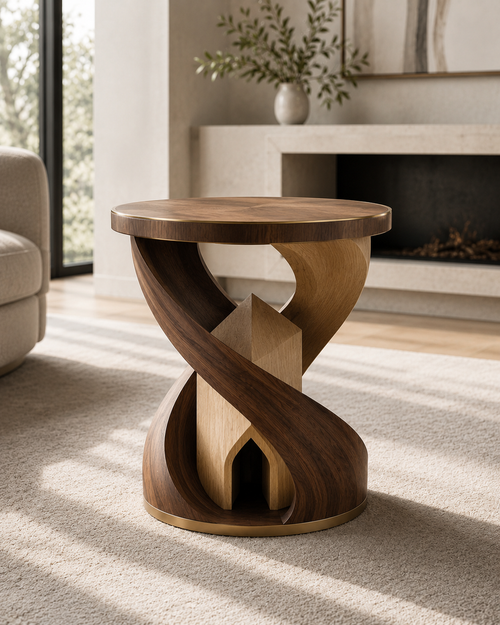 Liora Warm Wood Side Table - Design 089 - main view