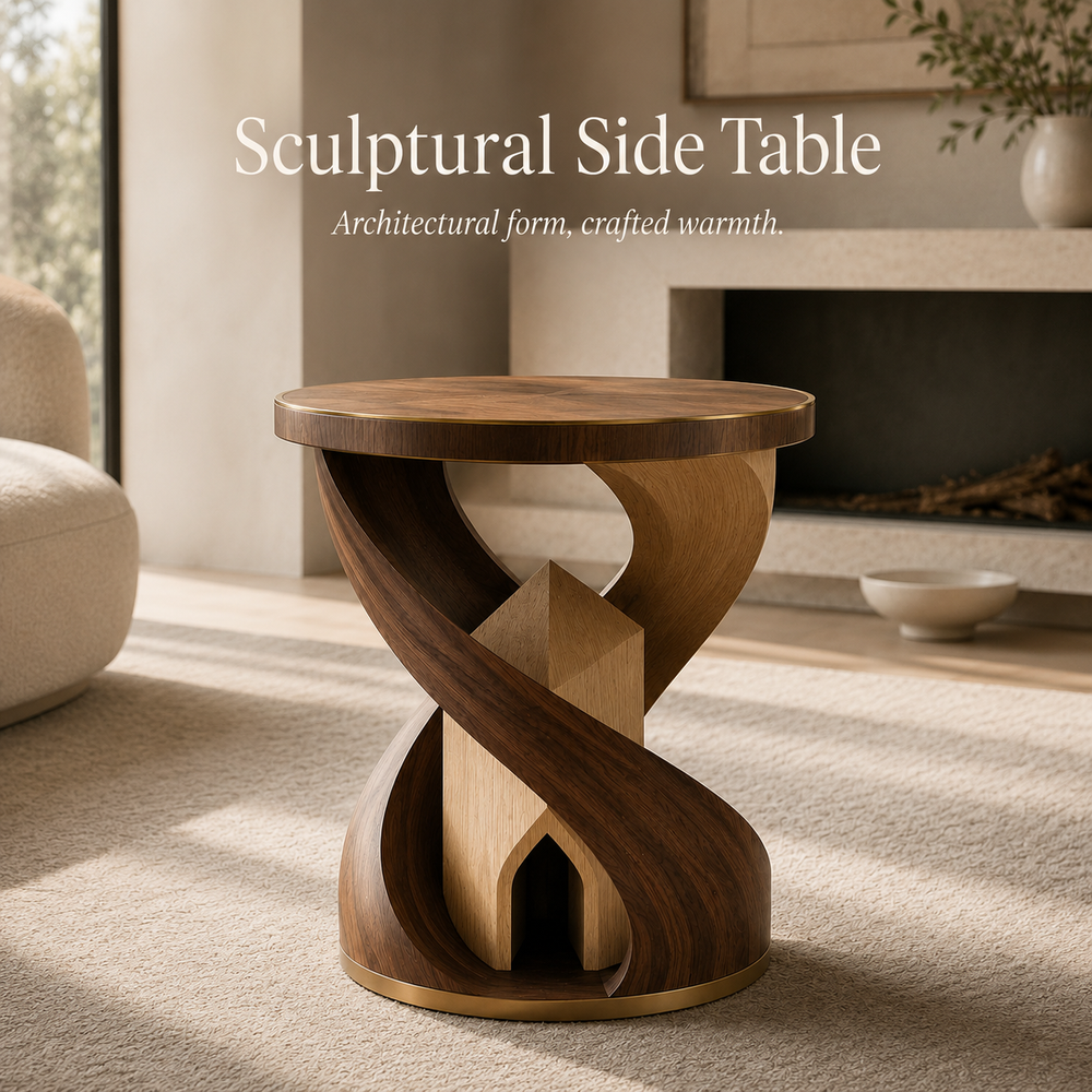 Liora Warm Wood Side Table - Design 089 - product image 02