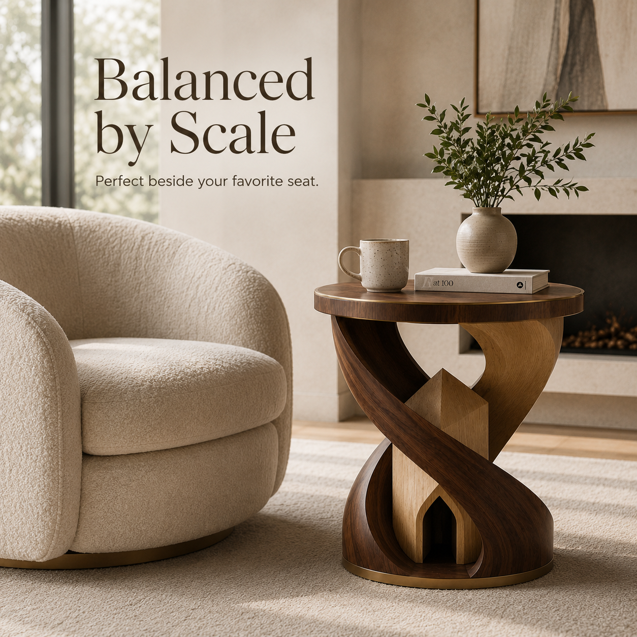 Liora Warm Wood Side Table - Design 089 - product image 04
