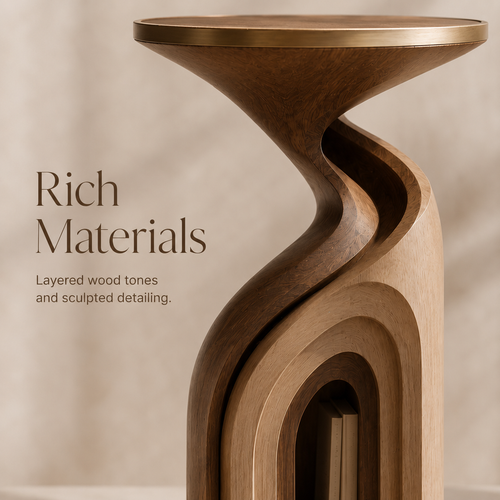 Mira Organic Wood Side Table - Design 091 - product image 02