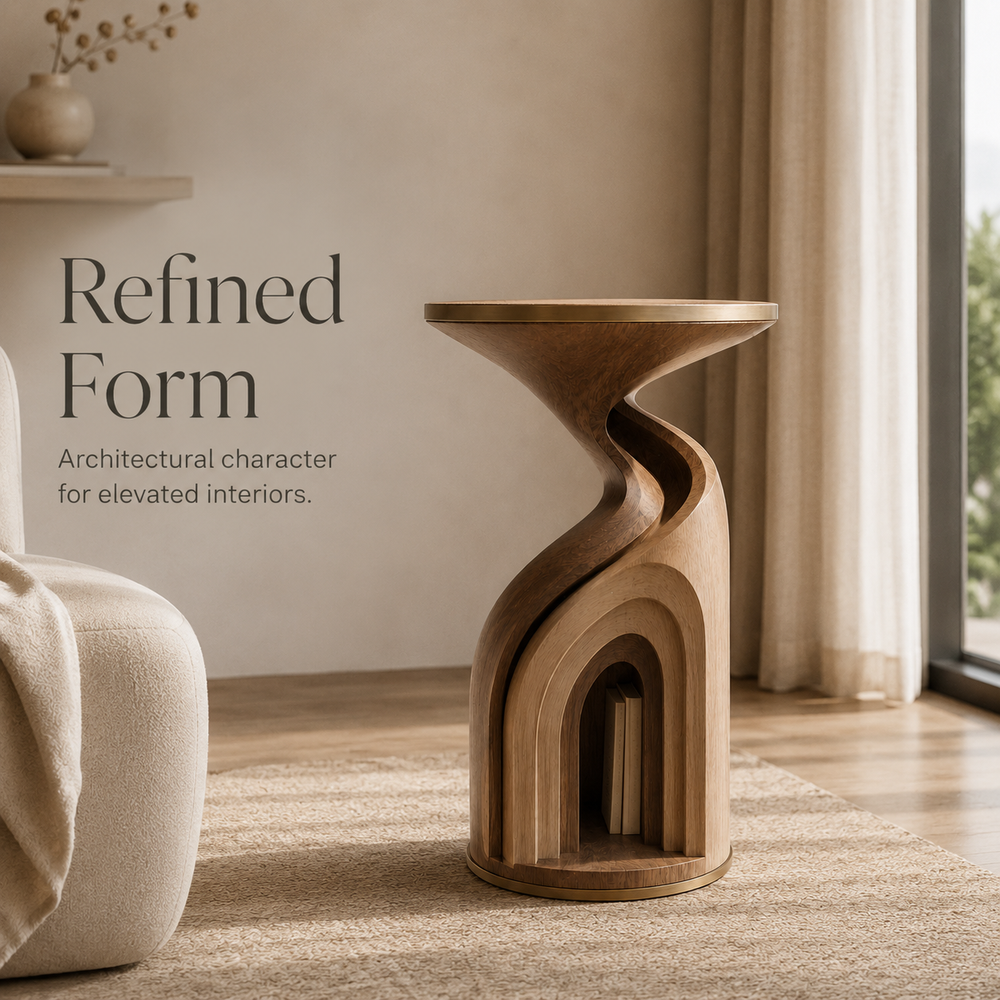 Mira Organic Wood Side Table - Design 091 - product image 04