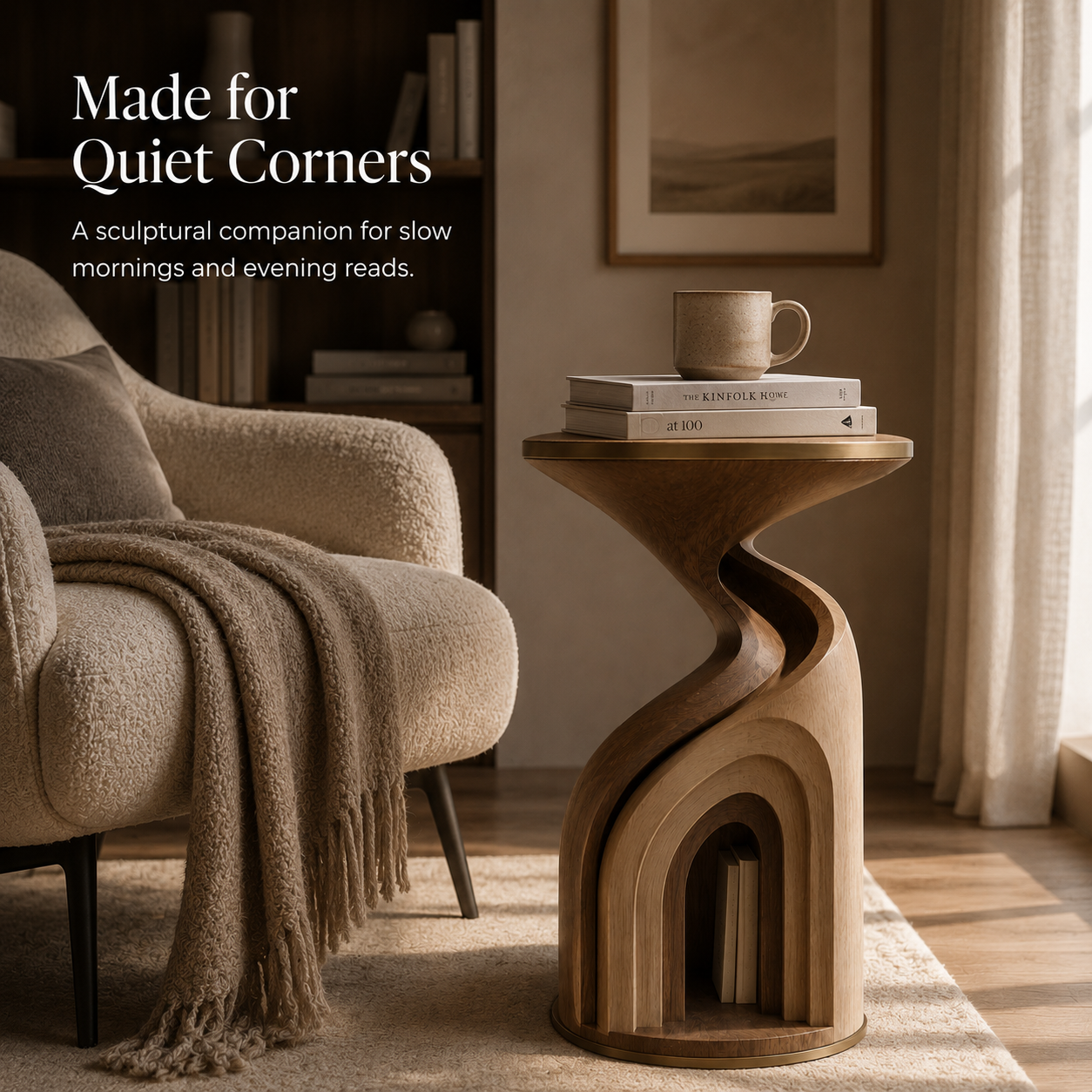 Mira Organic Wood Side Table - Design 091 - product image 05