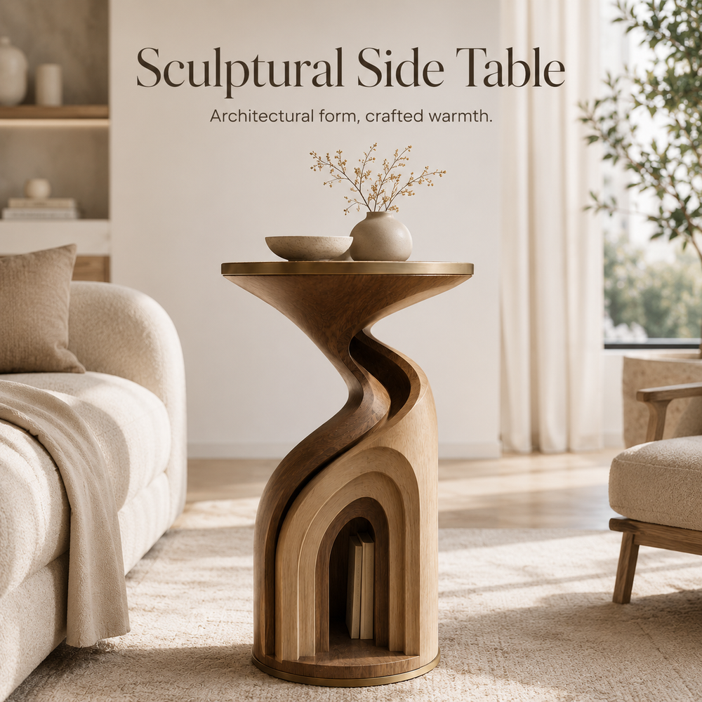 Mira Organic Wood Side Table - Design 091 - product image 06