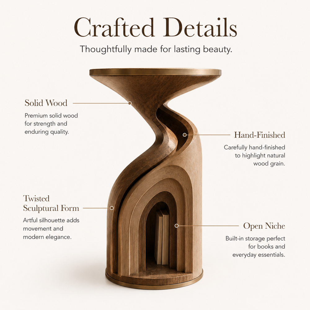Mira Organic Wood Side Table - Design 091 - product image 08