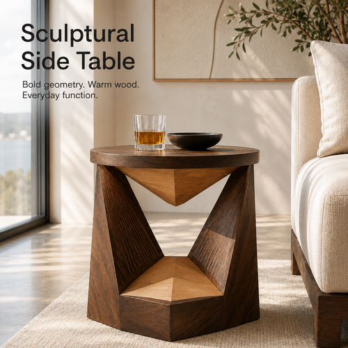 Soren Solid Wood Side Table - Design 093 - product image 02