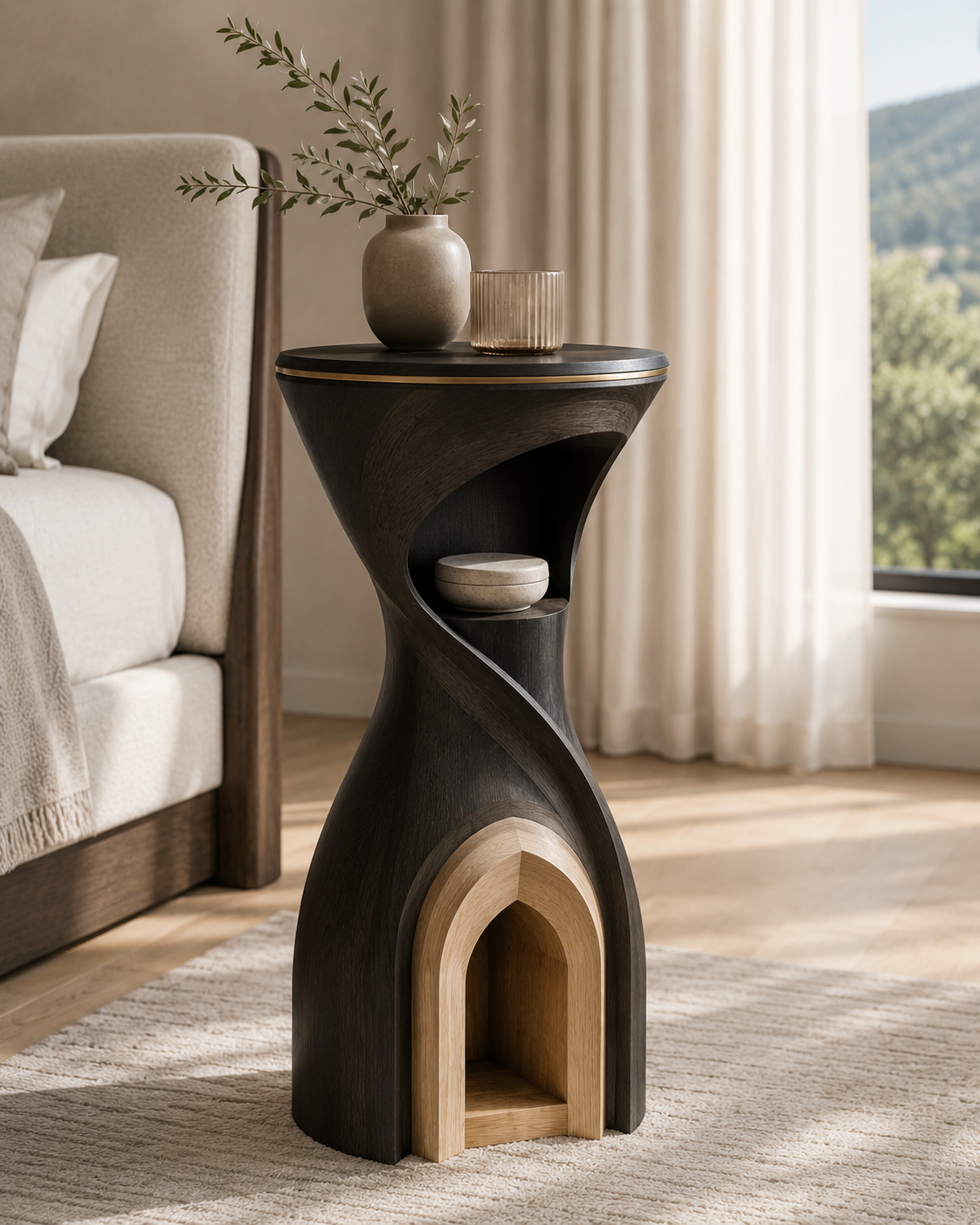 Liora Warm Wood Side Table - Design 097 - main view