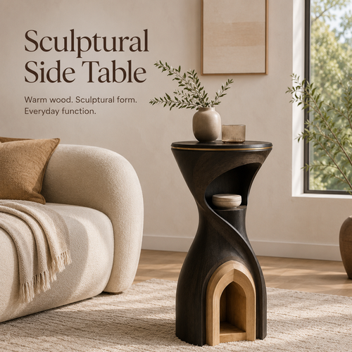 Liora Warm Wood Side Table - Design 097 - product image 02