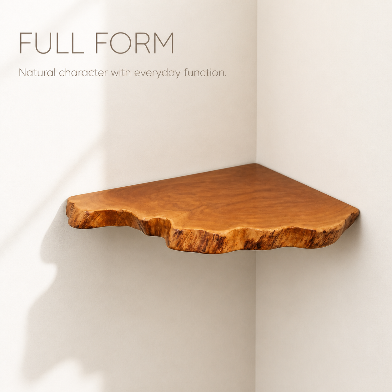 Organic Live Edge Corner Wall Shelf - product image 02